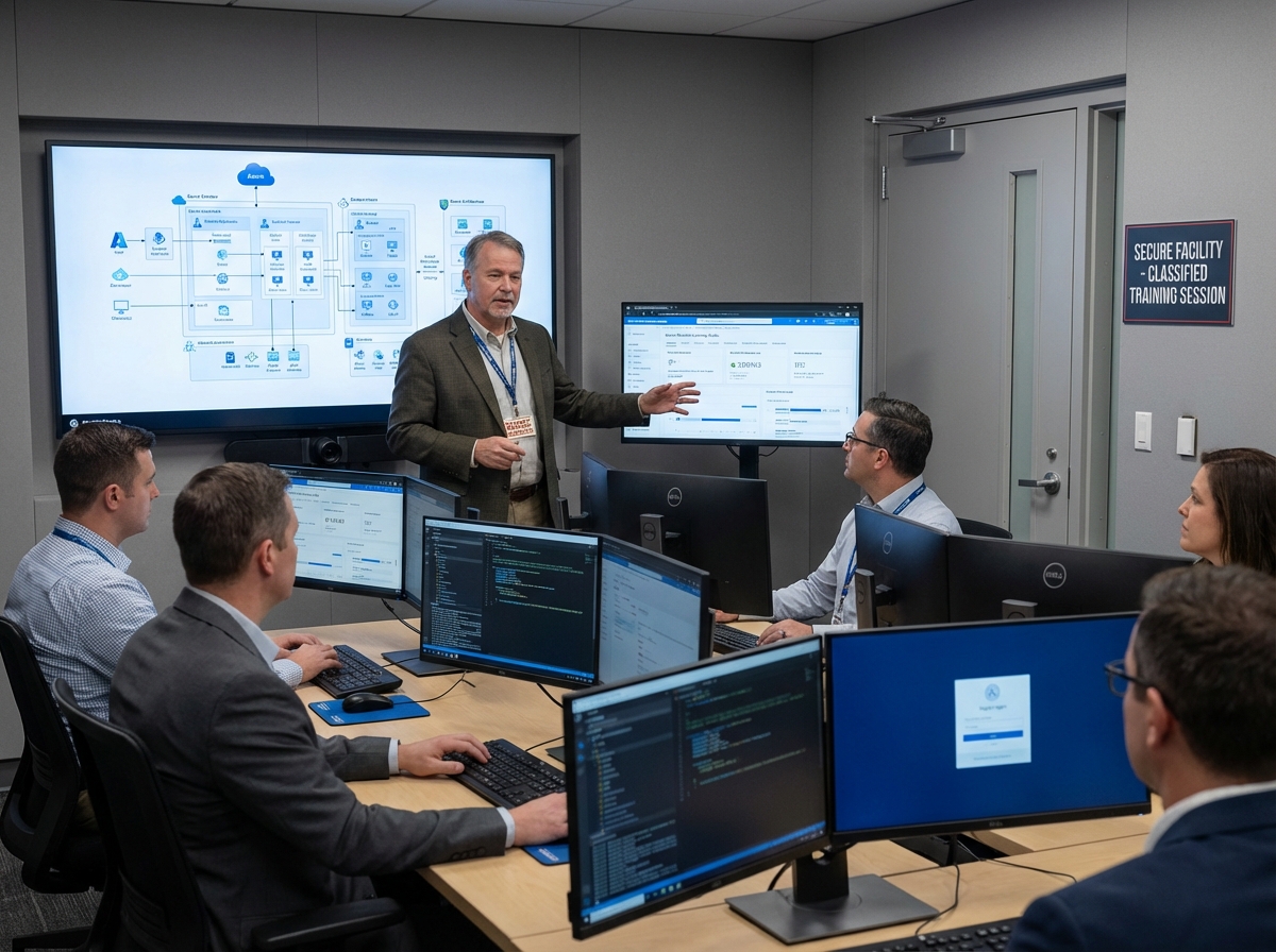 Students attending in-person Azure Infrastructure training